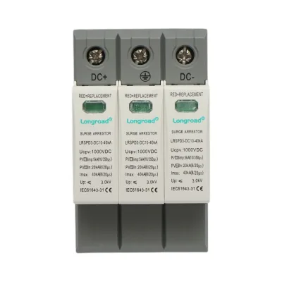 Scaricatore di sovratensione con segnalazione per sistemi fotovoltaici in corrente continua (DC) 3P, 1000 VDC Longroad