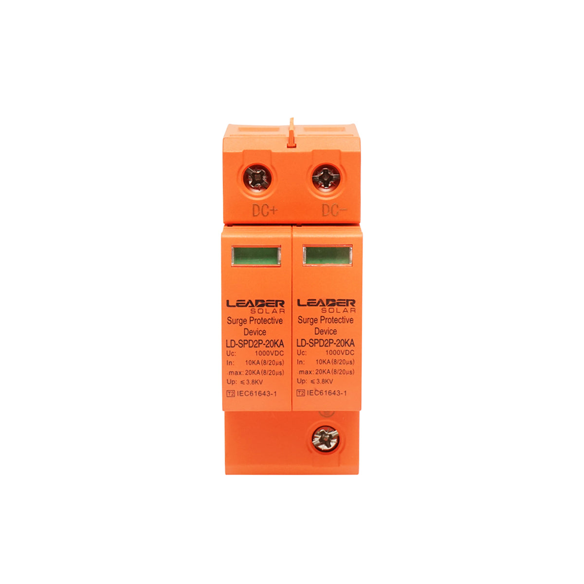 Scaricatore di sovratensione con segnalazione per sistemi fotovoltaici LD-SPD-2P-20kA-1000VDC Leader