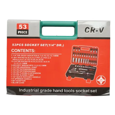 Scatola di chiavi a bussola lunghe e corte, punte, esagonali, torx, 1/4 cricchetto trainer 53 pezzi Breckner Germany - immagine 2