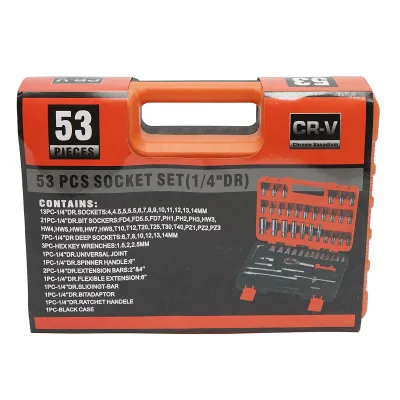 Scatola di chiavi a bussola lunghe e corte, punte, esagonali, torx, 1/4 cricchetto trainer 53 pezzi Breckner Germany - immagine 2
