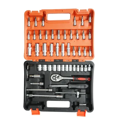 Scatola di chiavi a bussola lunghe e corte, punte, esagonali, torx, 1/4 cricchetto trainer 53 pezzi Breckner Germany - immagine 3