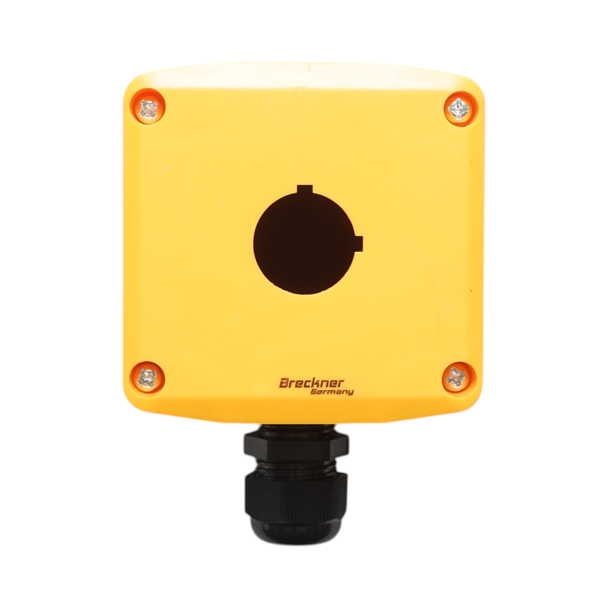 Scatola di comando a 1 pulsante, gialla, con protezione 78x78x54mm IP68 Breckner Germany - immagine 3