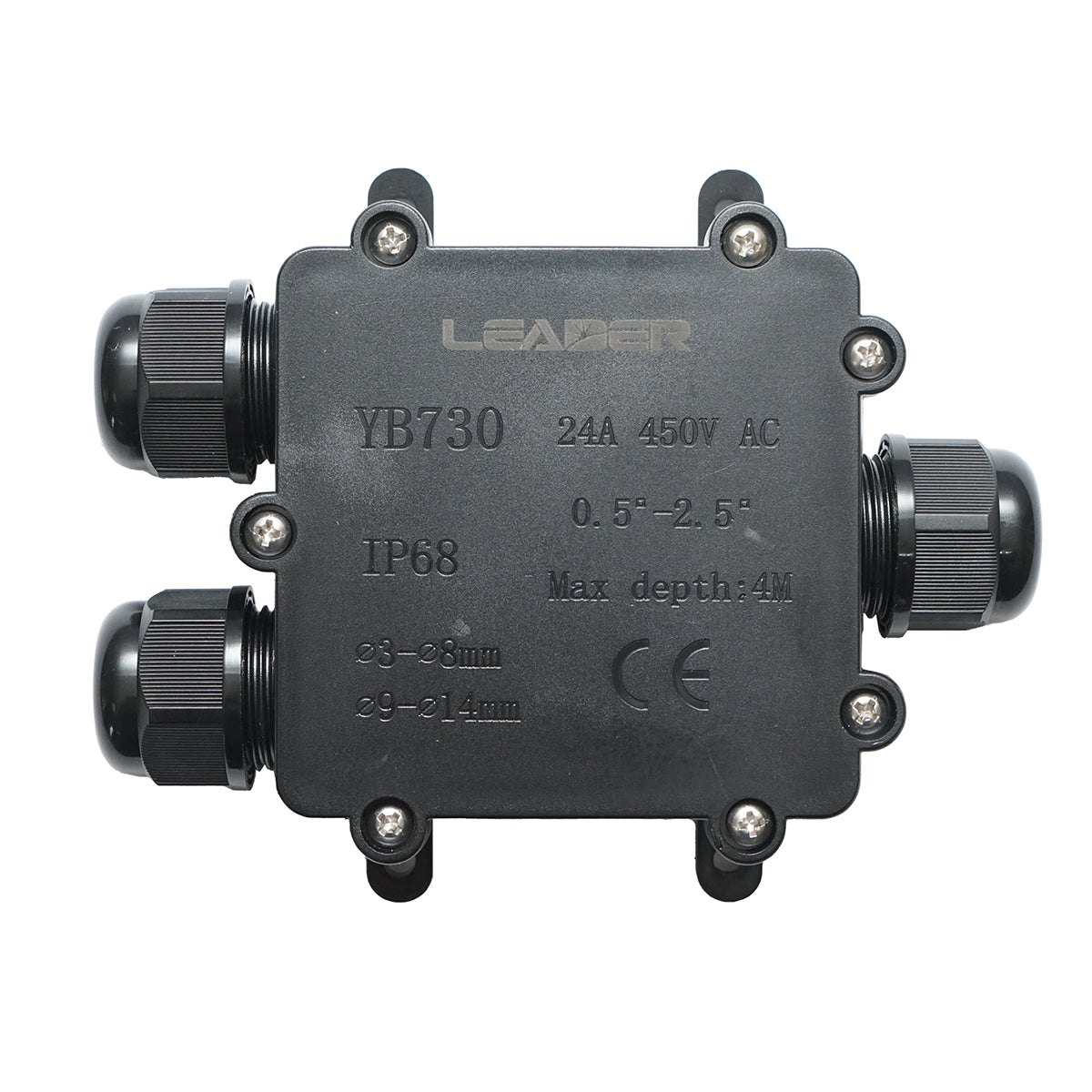 Scatola di derivazione stagna 24A 450V AC, 3 vie 3-14mm IP68 Leader - immagine 2