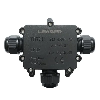 Scatola di derivazione stagna 24A 450V AC, 3 vie 3-14mm IP68 Leader - immagine 2