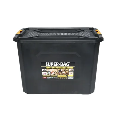 Scatola di immagazzinaggio 60L 580x380x405mm Contenitori in plastica con coperchio e chiusura a clip Contenitore per garage 60L 580x380x405mm - immagine 3