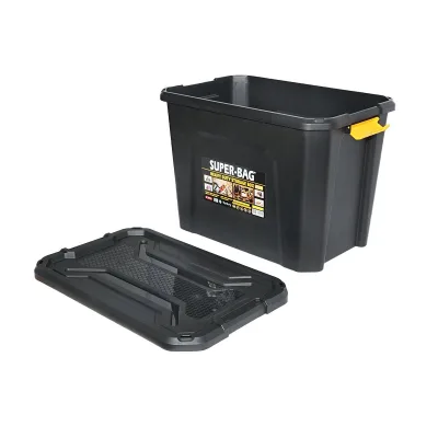 Scatola di immagazzinaggio 60L 580x380x405mm Contenitori in plastica con coperchio e chiusura a clip Contenitore per garage 60L 580x380x405mm - immagine 6