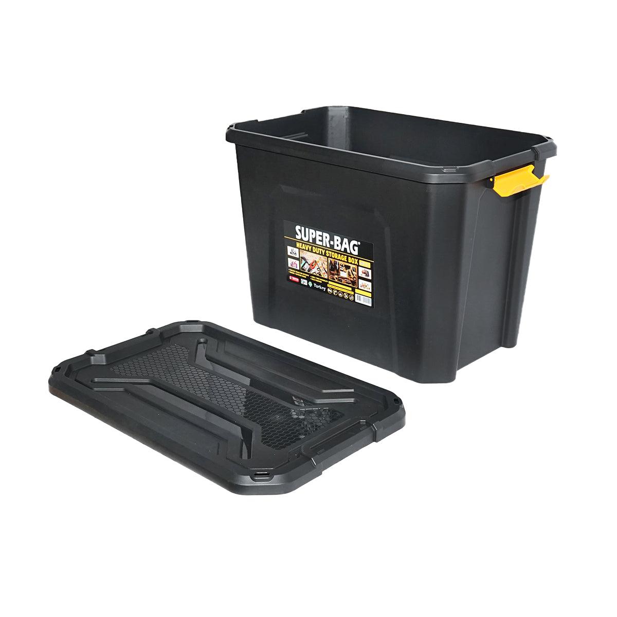 Scatola di immagazzinaggio 60L 580x380x405mm Contenitori in plastica con coperchio e chiusura a clip Contenitore per garage 60L 580x380x405mm - immagine 6