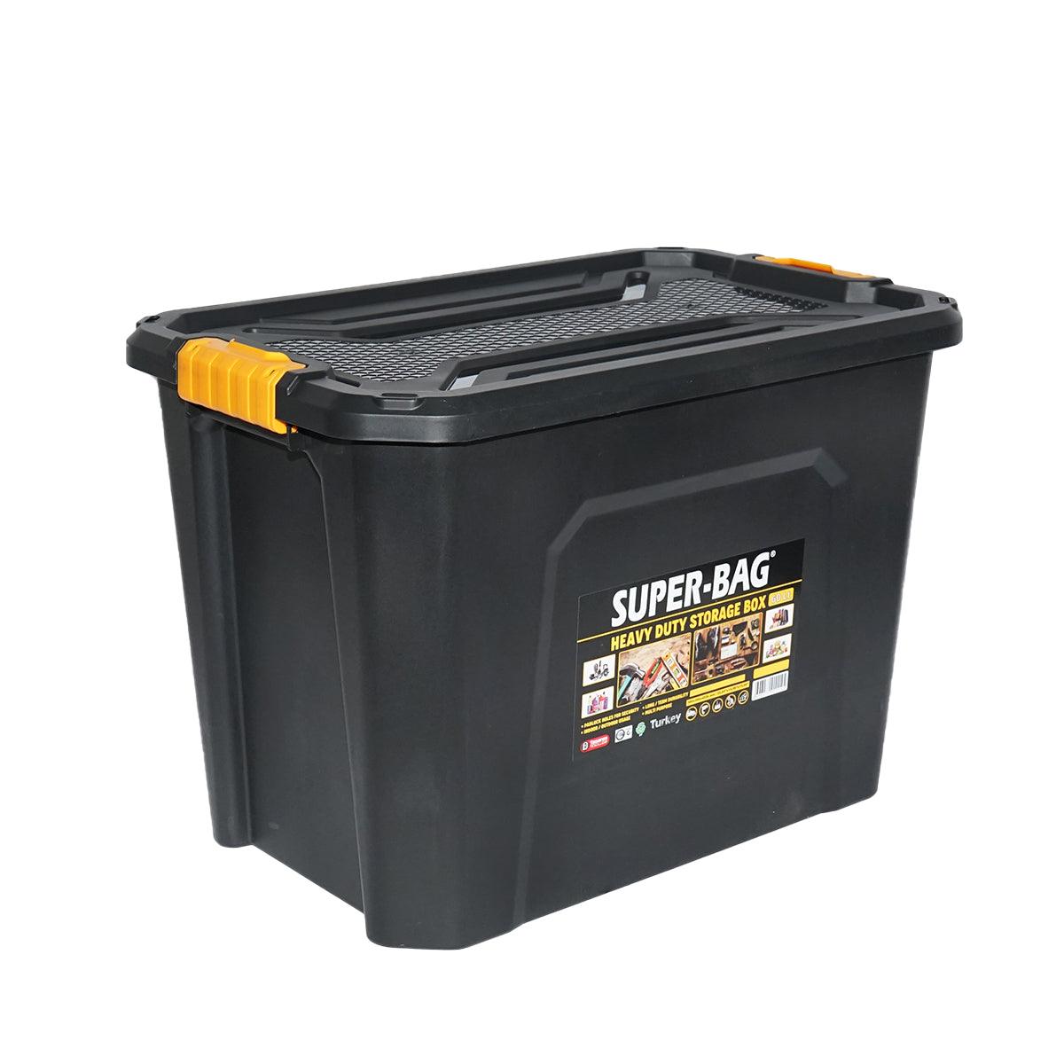 Scatola di immagazzinaggio 60L 580x380x405mm Contenitori in plastica con coperchio e chiusura a clip Contenitore per garage 60L 580x380x405mm - immagine 4