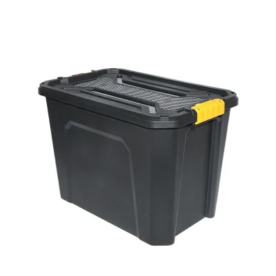 Scatola di immagazzinaggio 60L 580x380x405mm Contenitori in plastica con coperchio e chiusura a clip Contenitore per garage 60L 580x380x405mm - immagine 2