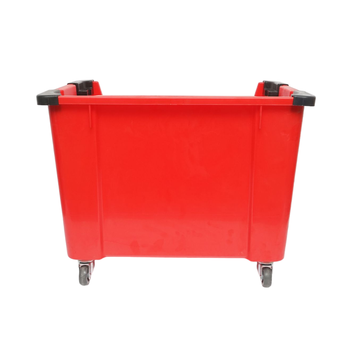Scatola portaoggetti in plastica con ruote, 545x345x395 mm, rossa - immagine 4
