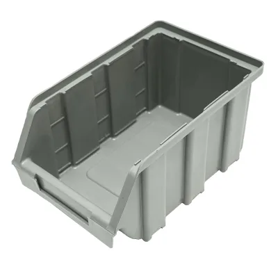 Scatola portaoggetti in plastica grigia, 130x215x120 mm