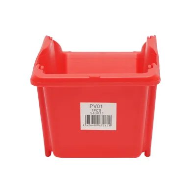 Scatola portaoggetti in plastica rossa, dimensioni 165x105x75 mm - immagine 4