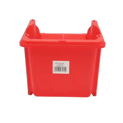 Scatola portaoggetti in plastica rossa, dimensioni 245x155x120 mm - immagine 4