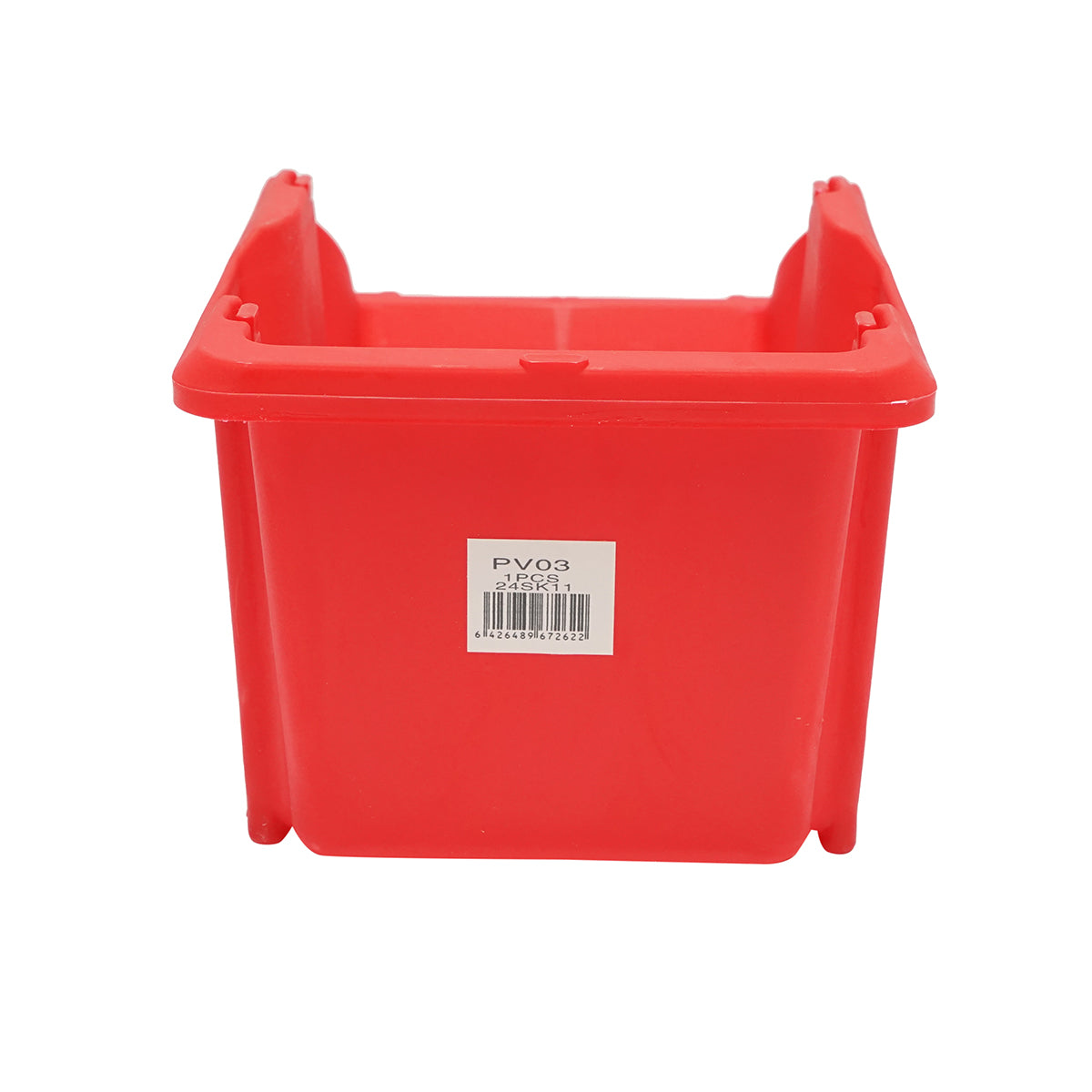 Scatola portaoggetti in plastica rossa, dimensioni 245x155x120 mm - immagine 4