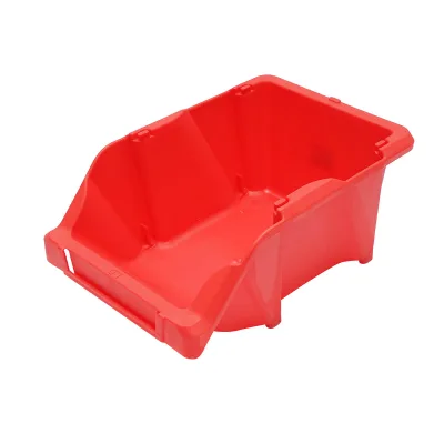 Scatola portaoggetti in plastica rossa, dimensioni 295x195x130 mm