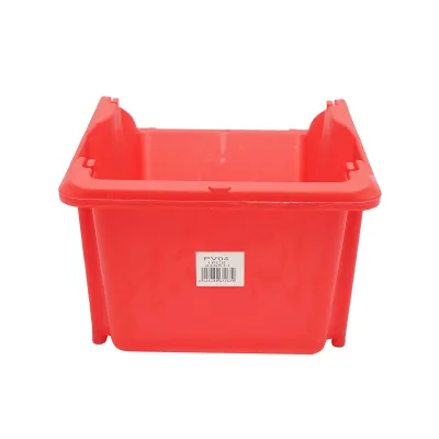 Scatola portaoggetti in plastica rossa, dimensioni 295x195x130 mm - immagine 4