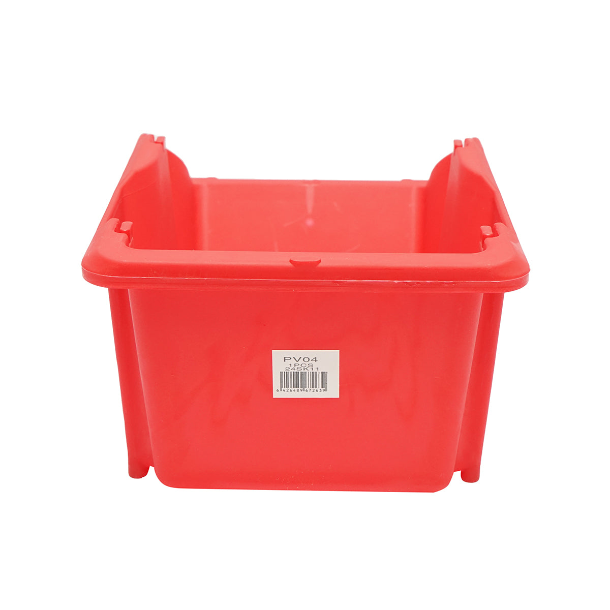Scatola portaoggetti in plastica rossa, dimensioni 295x195x130 mm - immagine 4