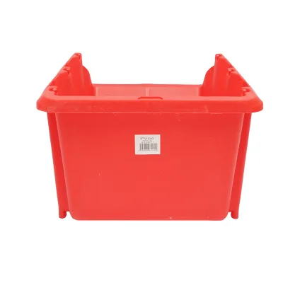Scatola portaoggetti in plastica rossa, dimensioni 420x265x175 mm - immagine 4