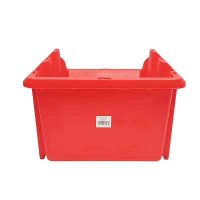 Scatola portaoggetti in plastica rossa, dimensioni 490x300x195 mm - immagine 4