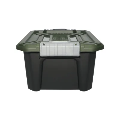 Scatola portaoggetti resistente da 12 litri con coperchio, colore verde, dimensioni 385x295x175 mm. Breckner Germany - immagine 2