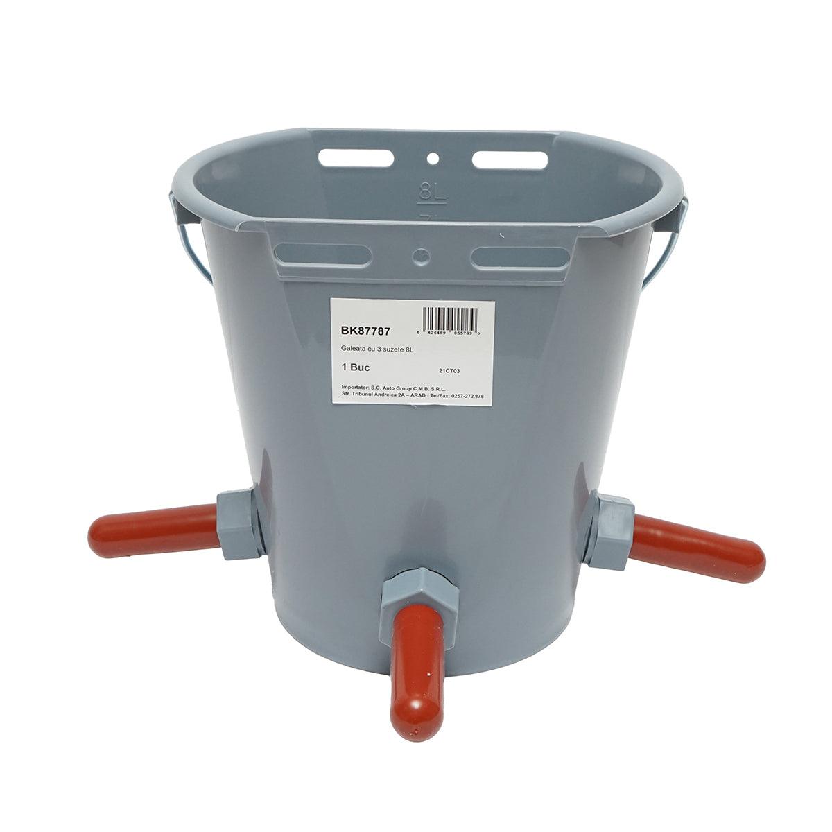 Secchio abbeveratoio 8 LT con valvola 3 uscite Per Vitelli, Secchio Allattamento Vitelli Breckner Germany