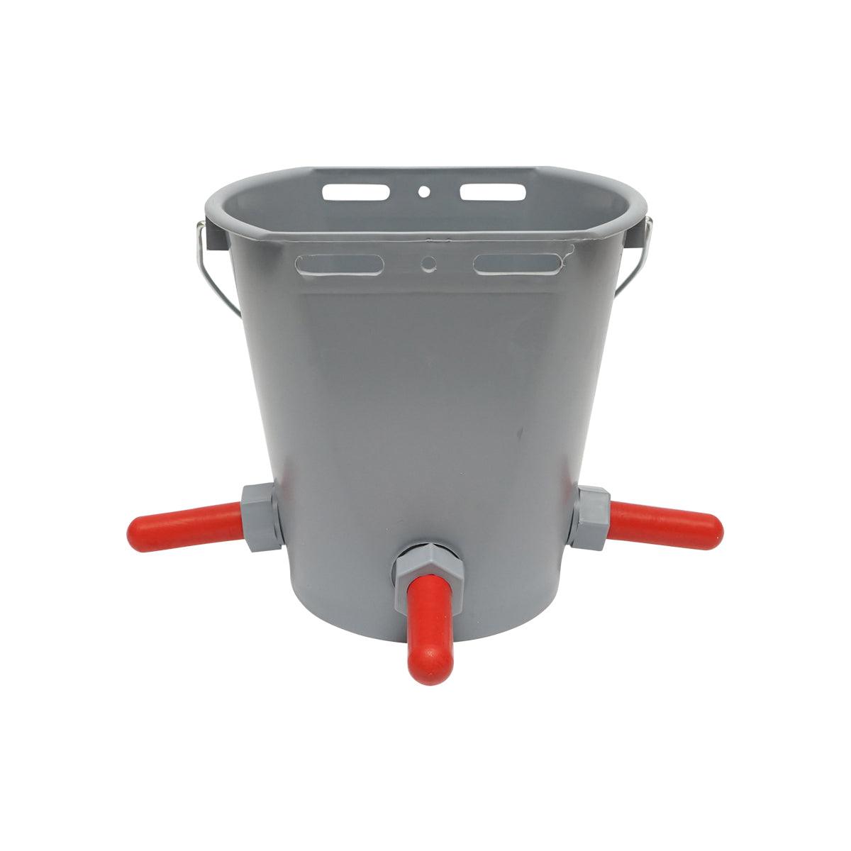 Secchio abbeveratoio 8 LT Per Vitelli, Secchio Allattamento Vitelli con valvola 3 uscite