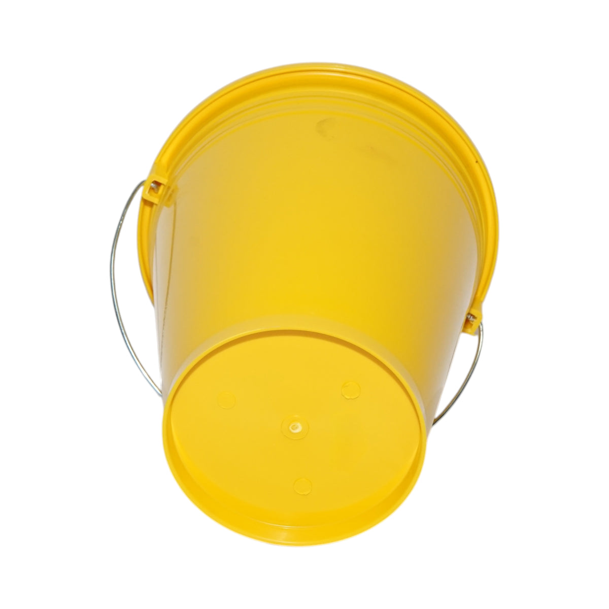 Secchio in plastica per alimentazione animali 10L giallo con manico in metallo - immagine 2