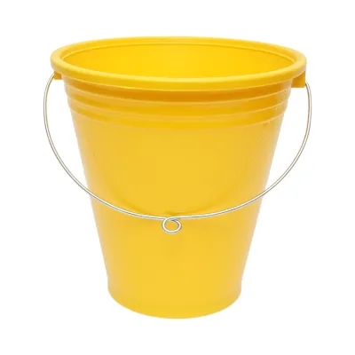 Secchio in plastica per alimentazione animali 10L giallo con manico in metallo