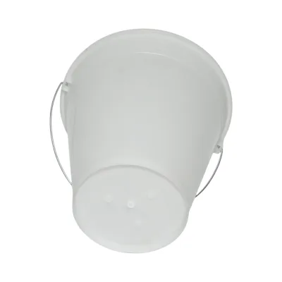 Secchio in plastica per alimentazione animali 12L bianco con manico in metallo - immagine 3