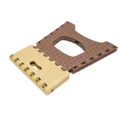 Sedia pieghevole in plastica color crema-marrone, dimensioni 286x325x270mm - immagine 3