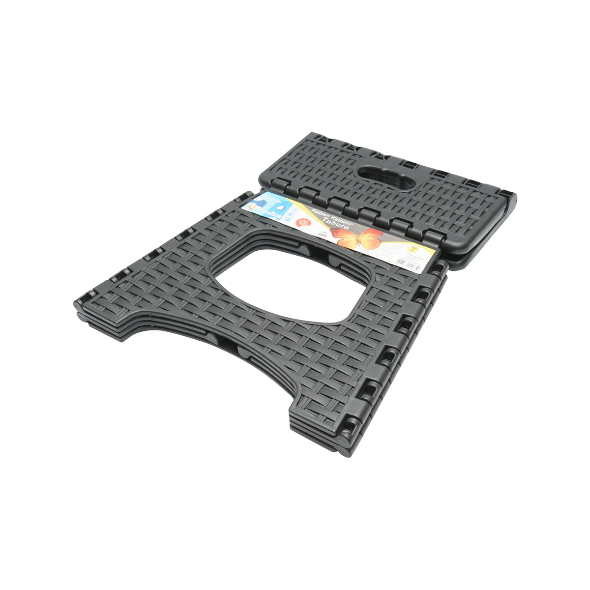 Sedia pieghevole in plastica color nero, dimensioni 286x325x270mm. - immagine 4