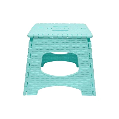 Sedia pieghevole in plastica color turchese, dimensioni 286x325x270mm - immagine 2