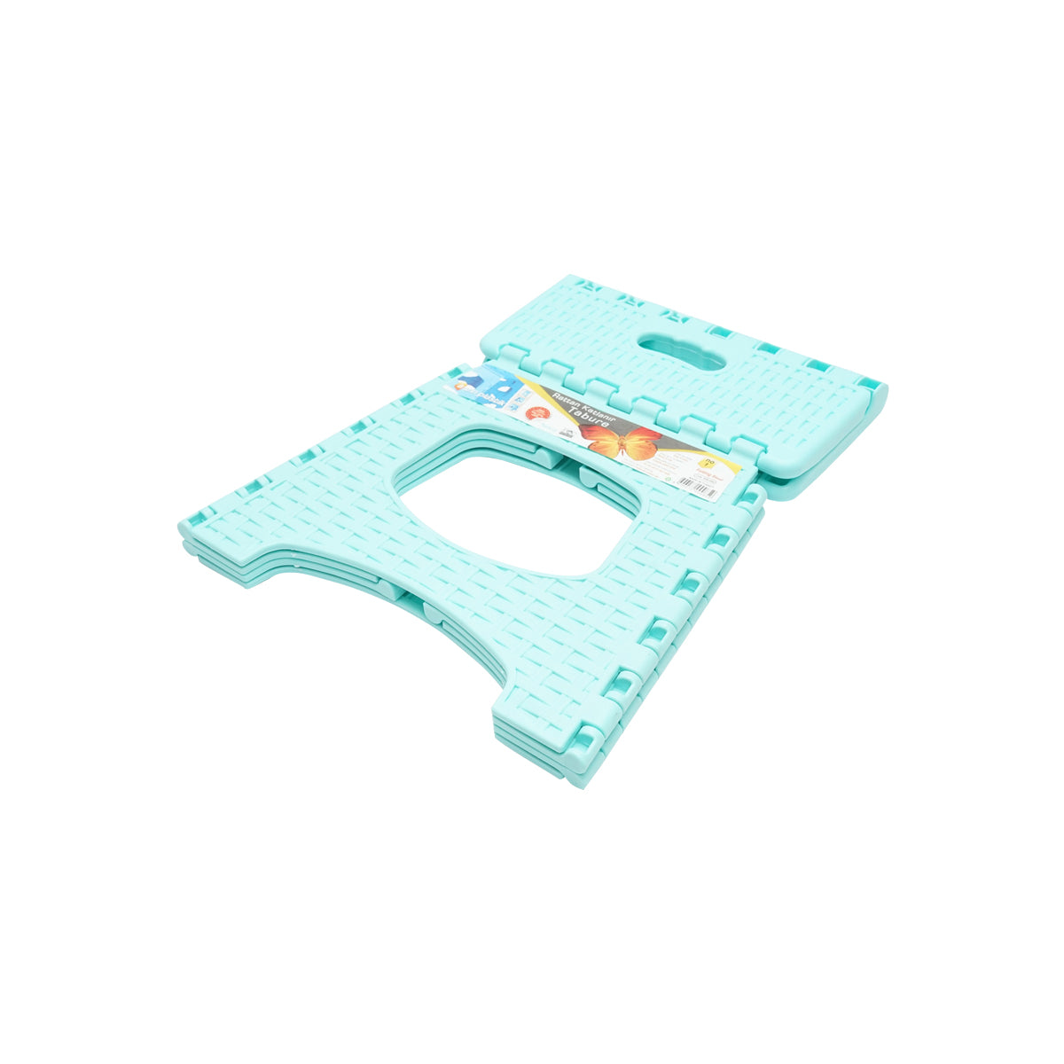 Sedia pieghevole in plastica color turchese, dimensioni 286x325x270mm - immagine 4