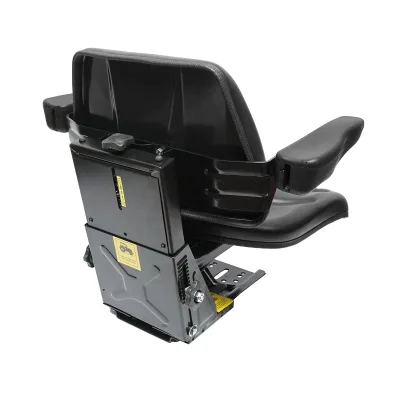 Sedile nero per trattore, regolabile con braccioli, larghezza seduta 485 mm. - immagine 3