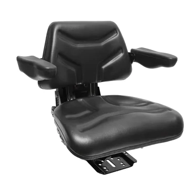 Sedile nero per trattore, regolabile con braccioli, larghezza seduta 485 mm. - immagine 4