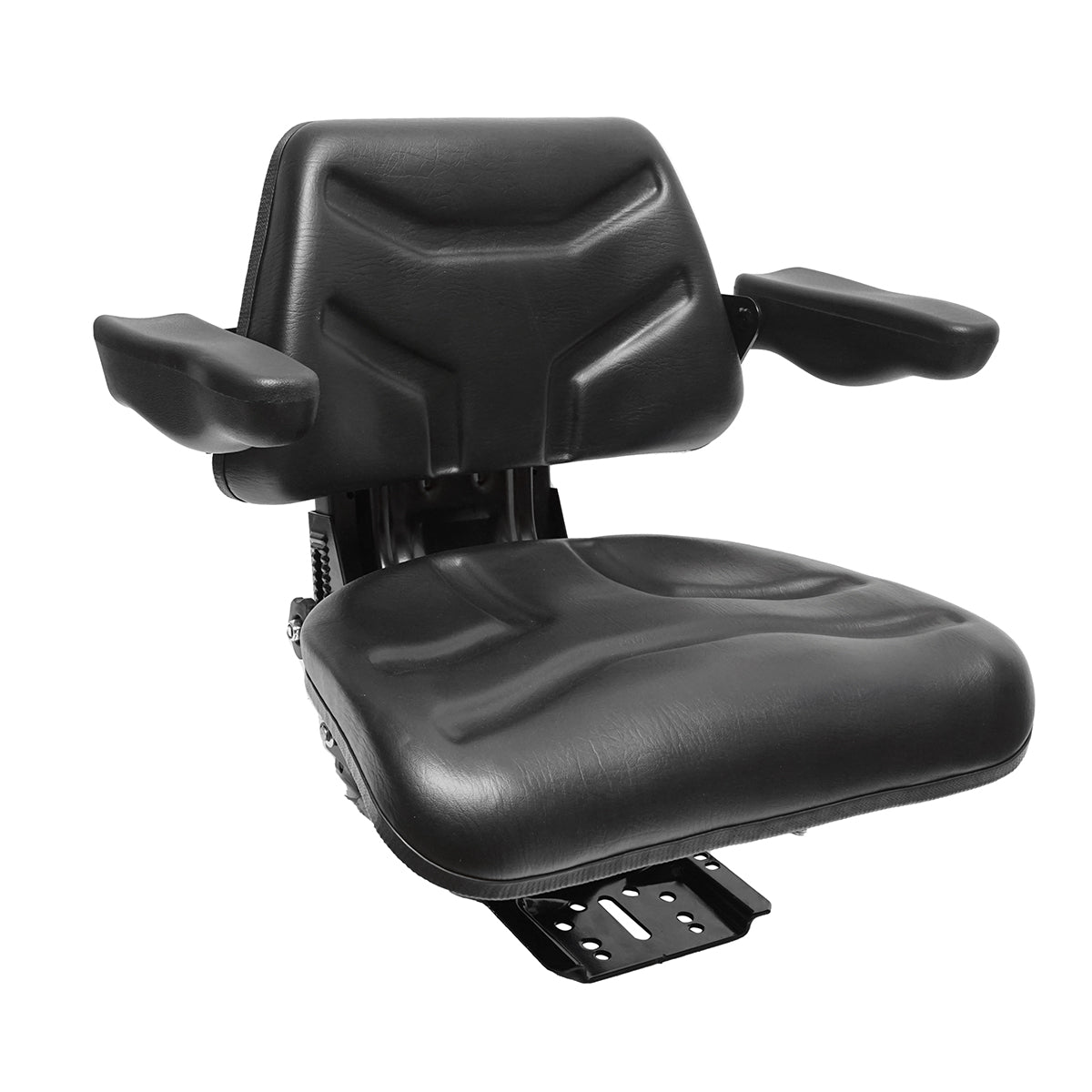 Sedile nero per trattore, regolabile con braccioli, larghezza seduta 485 mm. - immagine 4