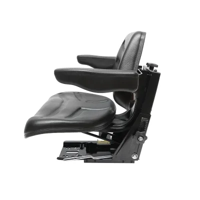 Sedile nero per trattore, regolabile con braccioli, larghezza seduta 485 mm. - immagine 2