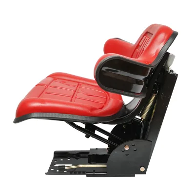 Sedile rosso per trattore con tripla regolazione e ammortizzatore  U-445 e U-650. - immagine 2