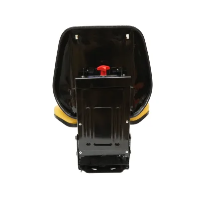 Sedile universale giallo con tripla regolazione e ammortizzatore per trattore U-445 - immagine 3