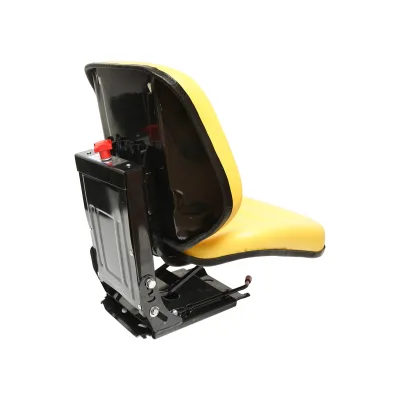 Sedile universale giallo con tripla regolazione e ammortizzatore per trattore U-445 - immagine 4