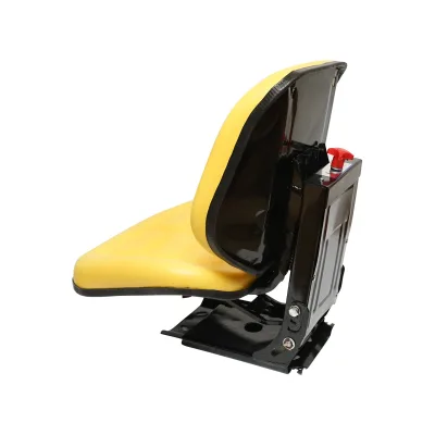 Sedile universale giallo con tripla regolazione e ammortizzatore per trattore U-445 - immagine 2