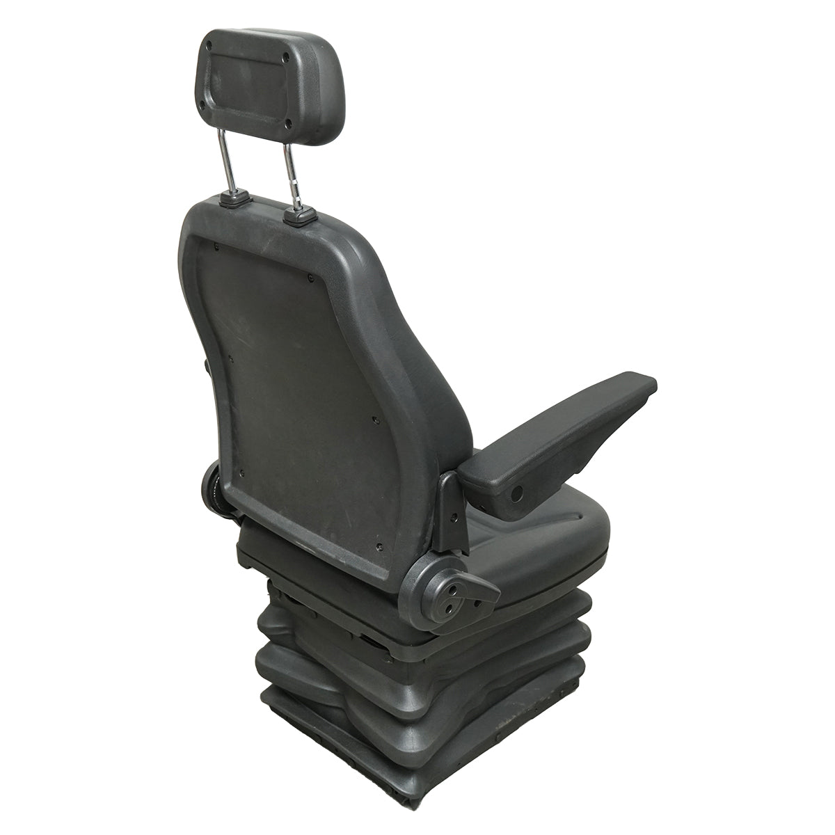 Sedile universale regolabile in altezza e peso 40-120 kg, con braccioli e schienale ribaltabile 50-90° per trattore, macchine agricole, industriali e carrelli elevatori - immagine 4