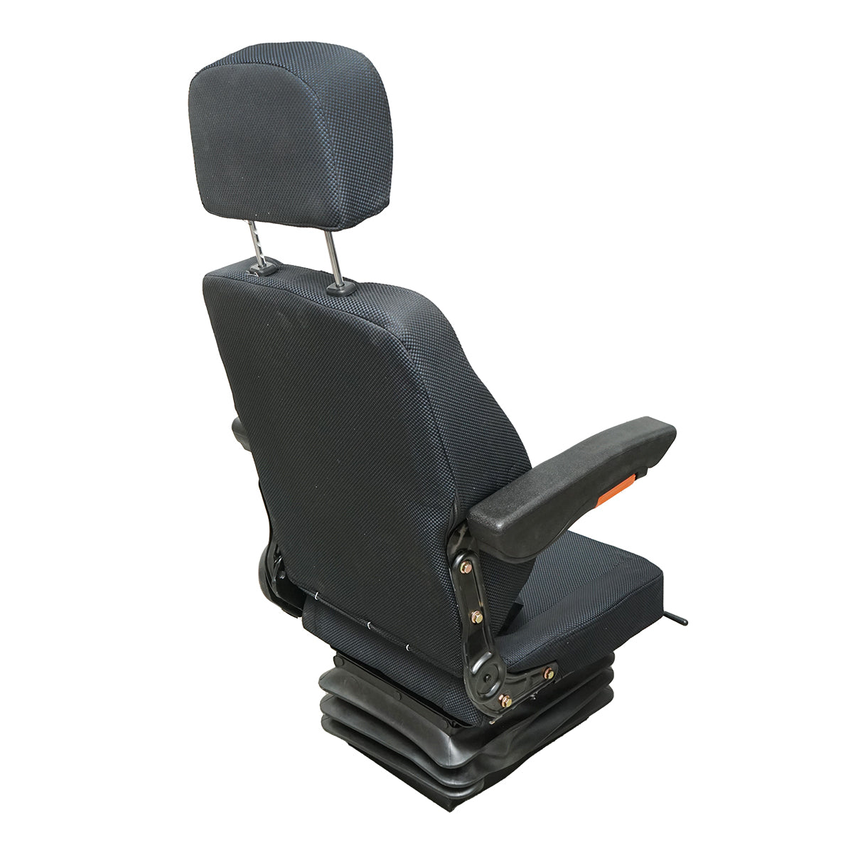 Sedile universale regolabile per peso 40-130 kg, con braccioli e schienale ribaltabile 50-90° per trattore, macchine agricole, industriali e carrelli elevatori - immagine 4