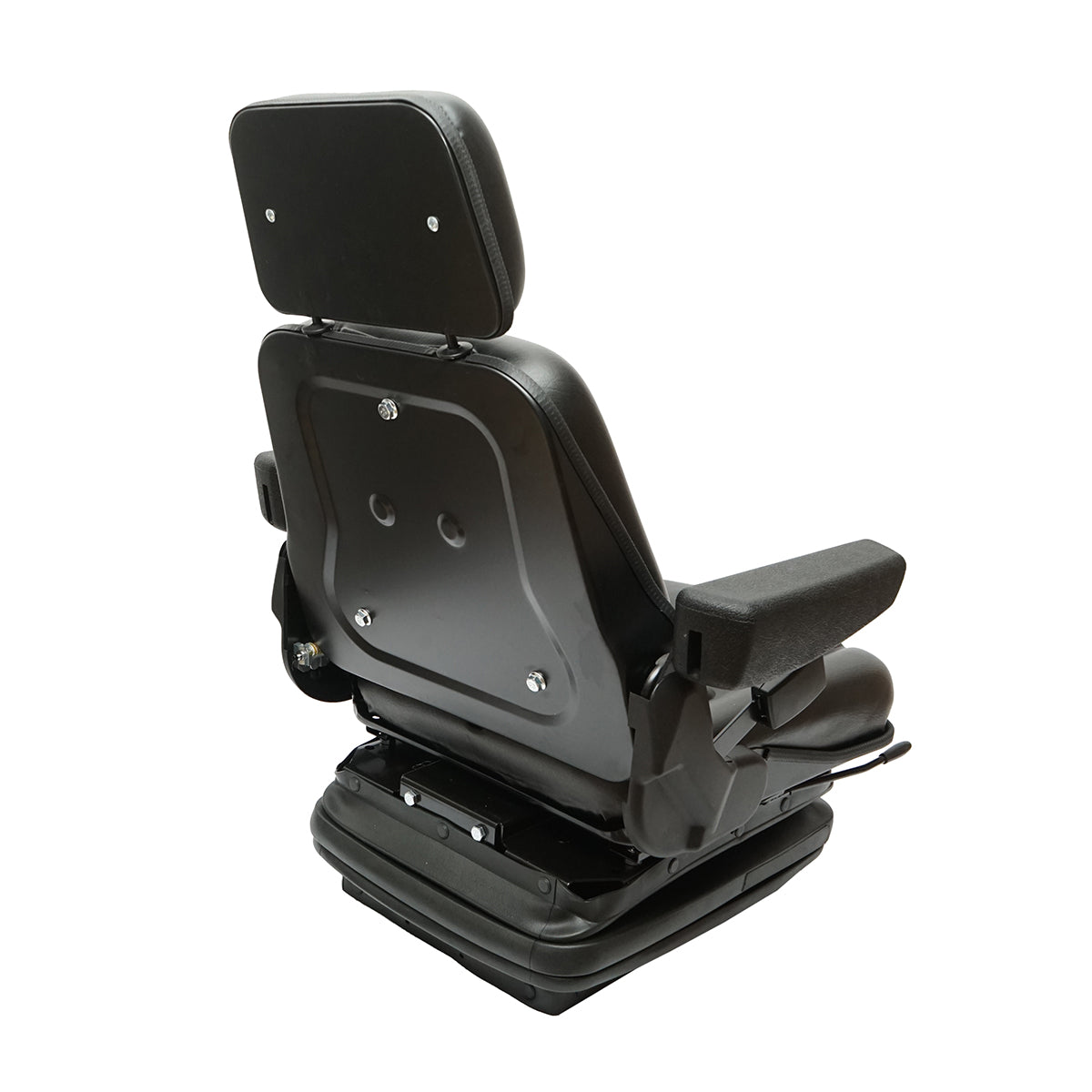 Sedile universale regolabile per trattore con cintura di sicurezza, braccioli e sospensione meccanica 830x610mm - immagine 5