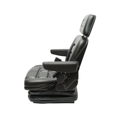 Sedile universale regolabile per trattore con cintura di sicurezza, braccioli e sospensione meccanica 830x610mm - immagine 3
