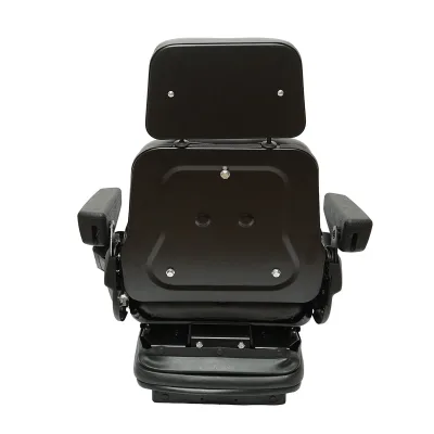 Sedile universale regolabile per trattore con cintura di sicurezza, braccioli e sospensione meccanica 830x610mm - immagine 4
