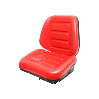 Sedile universale rosso con tripla regolazione e ammortizzatore per trattore U-445.