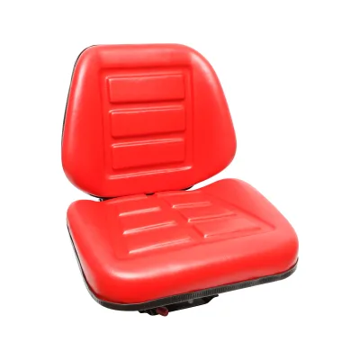 Sedile universale rosso con tripla regolazione e ammortizzatore per trattore U-445. - immagine 5