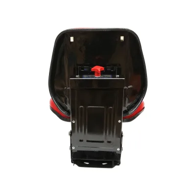 Sedile universale rosso con tripla regolazione e ammortizzatore per trattore U-445. - immagine 3