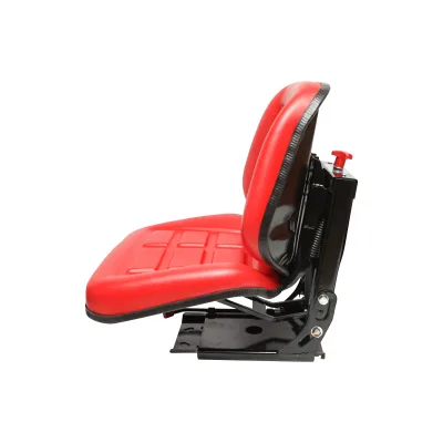Sedile universale rosso con tripla regolazione e ammortizzatore per trattore U-445. - immagine 2